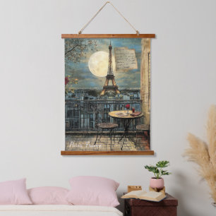 Custom Vintage Paris Eiffel Tower Romantic Art Hanging Tapestry