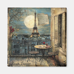 Custom Vintage Paris Eiffel Tower Romantic Art Magnet