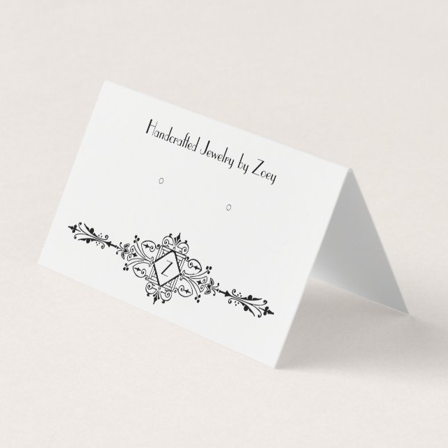 Custom Vintage Parisian Folded Stud Earring Cards (Front)