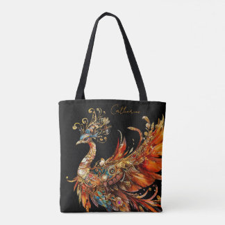 Custom vintage peacock circus carnival stylish tote bag