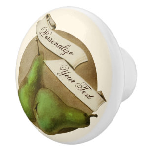 Custom Vintage Pears Retro Fruit Old School Ceramic Knob