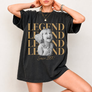 Custom Vintage Photo And Year Birthday Legend T-Shirt