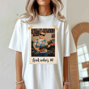 Custom vintage photo And Year Nostalgic Birthday T-Shirt