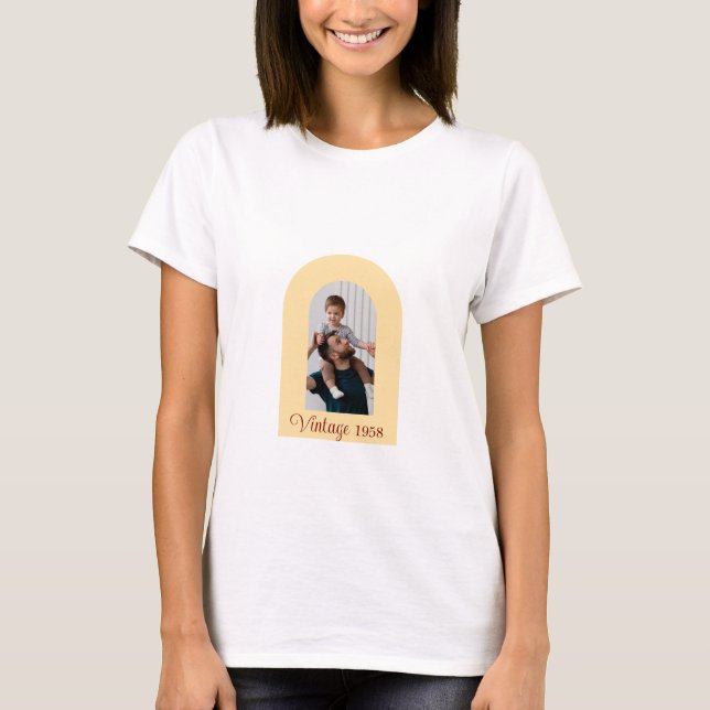 Custom Vintage Photo and Year T-Shirt (Front)