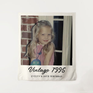Custom Vintage Photo Birthday Party Tapestry