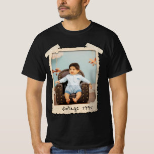 Custom Vintage Photo Birthday T-Shirt