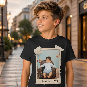 Custom Vintage Photo Birthday Tri-Blend Shirt