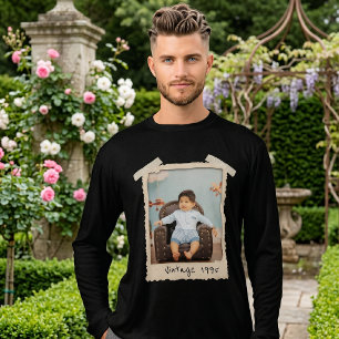 Custom Vintage Photo Birthday Tri-Blend Shirt