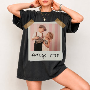 Custom Vintage Photo Couple Nostalgic Birthday 90s T-Shirt