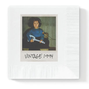 Custom Vintage Photo Napkins   Personalised Polaro