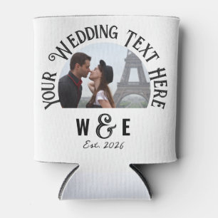 Custom Vintage Text Can Cooler Wedding Favors