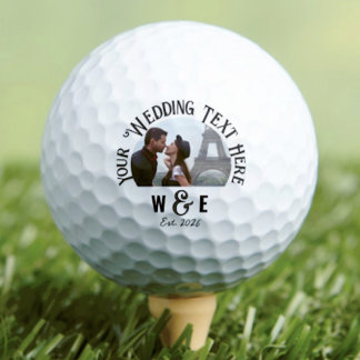 Custom Vintage Text Golf Ball Wedding Favours