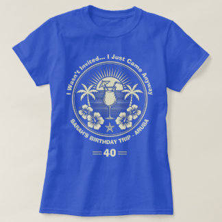 Custom Vintage Tropical Birthday Trip T-Shirt