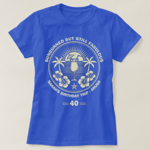 Custom Vintage Tropical Birthday Trip T-Shirt