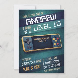 Custom Vintage Video Game birthday Invitation