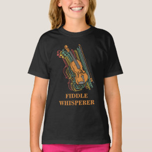 Custom Vintage Violin Fiddle Whisperer Pun T-Shirt