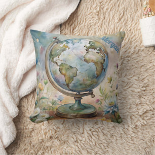 Custom Vintage World Travel Art Cushion