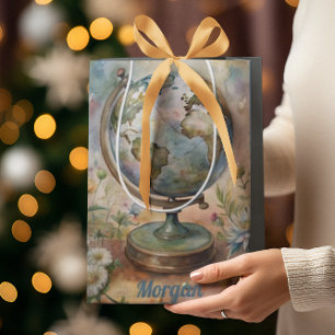 Custom Vintage World Travel Art Medium Gift Bag