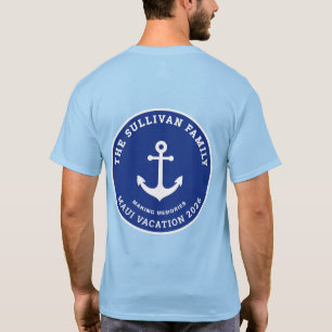 Custom Vintage Yacht Club Anchor Family Badge T-Shirt