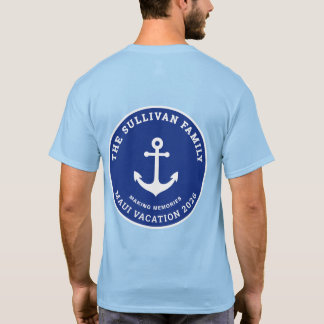 Custom Vintage Yacht Club Anchor Family Badge T-Shirt
