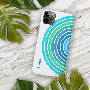Custom Violet Blue Turquoise Green White Stripes Case-Mate iPhone Case