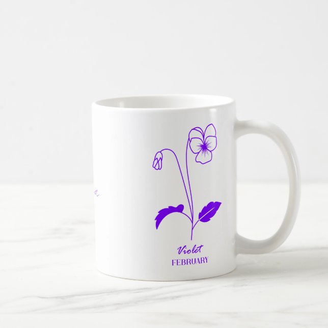 Custom Violet February Custom Name Mug (Right)