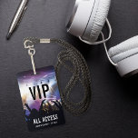 Custom VIP All Access Concert ID Badge<br><div class="desc">Perfect for concerts and large events, this customisable badge features a background of concertgoers and lights with white text overlays. Customise for VIPs, staff, press or other uses, with three lines of text on the front. Add additional event information to the back of the badge in white lettering on black....</div>