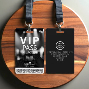 Custom VIP All Access Event Barcode Logo Bokeh ID Badge
