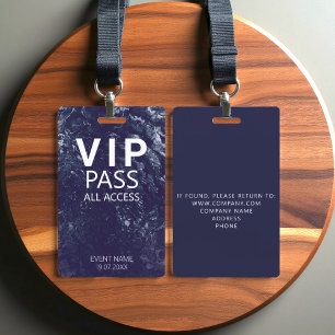 Custom VIP All Access Event Blue Badge ID Badge