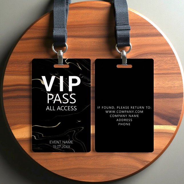 Custom VIP All Access Event Marbling Dark Badge ID Badge (Creator Uploaded)