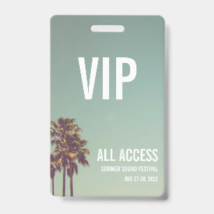 Custom VIP All Access Festival Pass Concert Badge ID Badge