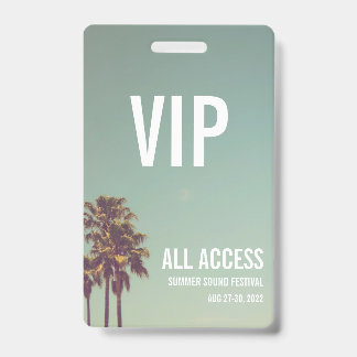 Custom VIP All Access Festival Pass Concert Badge ID Badge