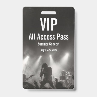 Custom VIP All Access Pass Concert Badge ID Badge