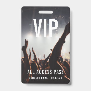 Custom VIP All Access Pass Concert Event ID Badge