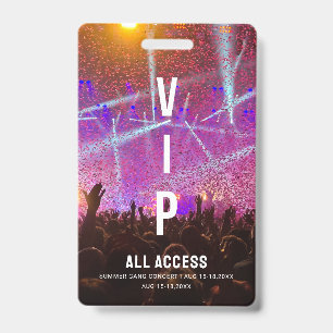 Custom VIP All Access Pass Concert ID Badge