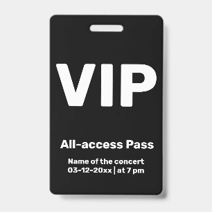 custom vip all access pass concert pass badge ID badge