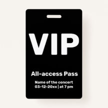 custom vip all access pass concert pass badge