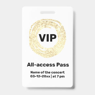 custom vip all access pass concert pass badge ID badge