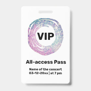 custom vip all access pass concert pass ID badge