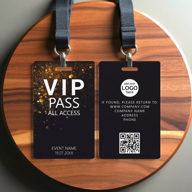 Custom VIP All Access QR Code Bokeh Glitter ID Badge (Creator Uploaded)