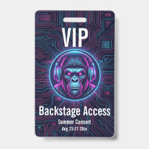 Custom VIP Backstage Access Pass Concert Badge