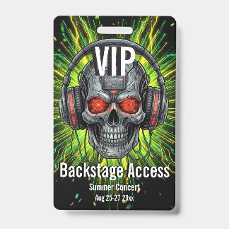 Custom VIP Backstage Access Pass Concert Badge ID Badge