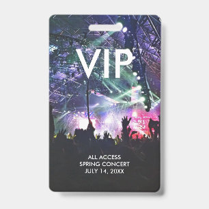 Custom VIP Concert Passes ID Badge