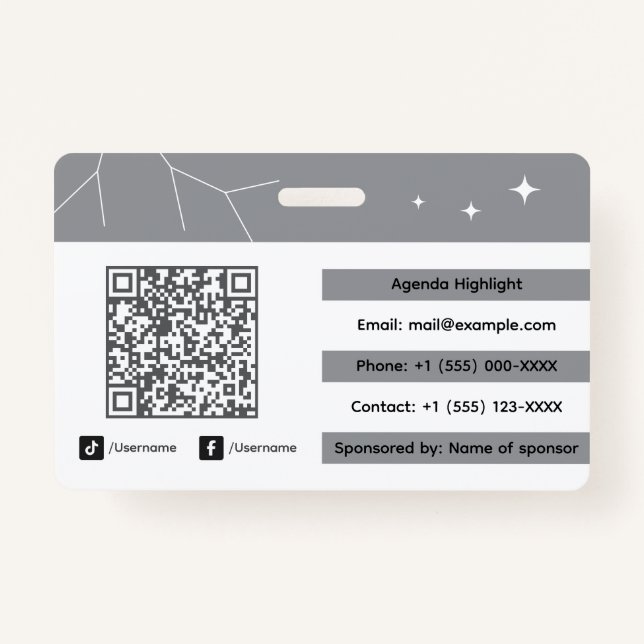 Custom VIP Gala Badge ID ID Badge (Back)