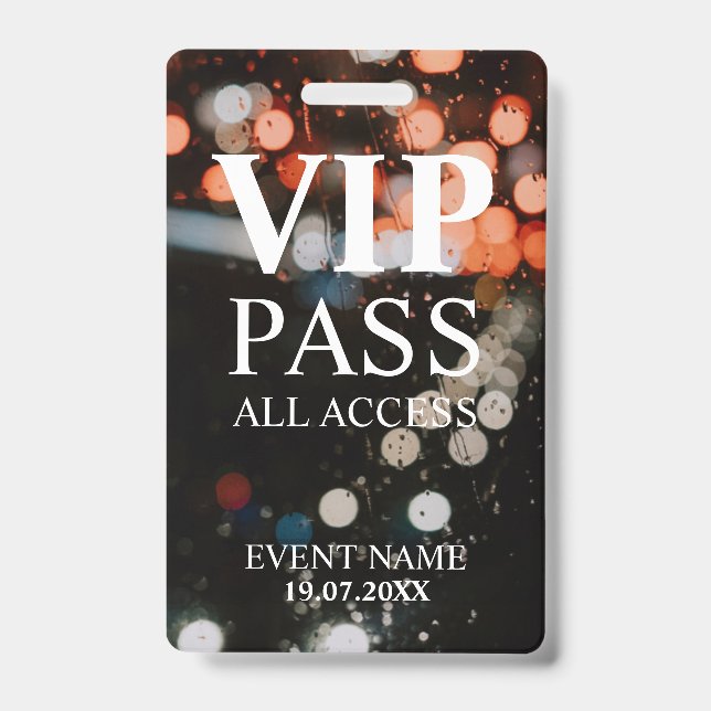Custom VIP QR Code Event bokeh ID Badge (Front)