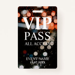 Custom VIP QR Code Event bokeh ID Badge