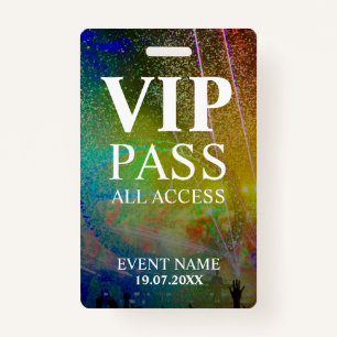 Custom VIP QR Code Event Confetti Badge ID Badge