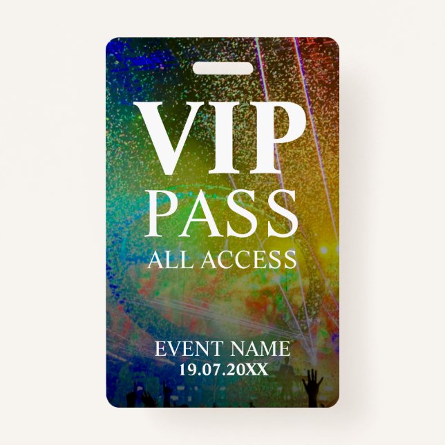 Custom VIP QR Code Event Confetti Badge ID Badge (Front)