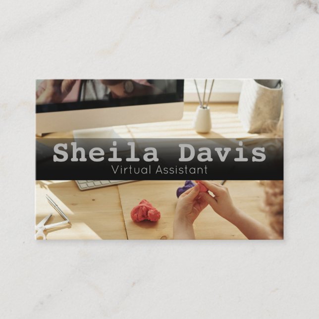 Custom Virtual Assistant  Business Card (Front)