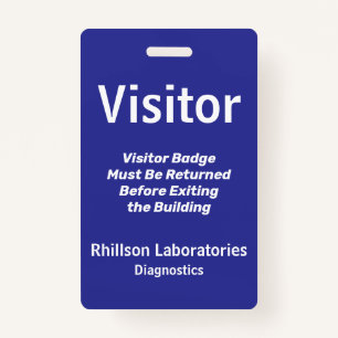 Custom Visitor ID Blue ID Badge